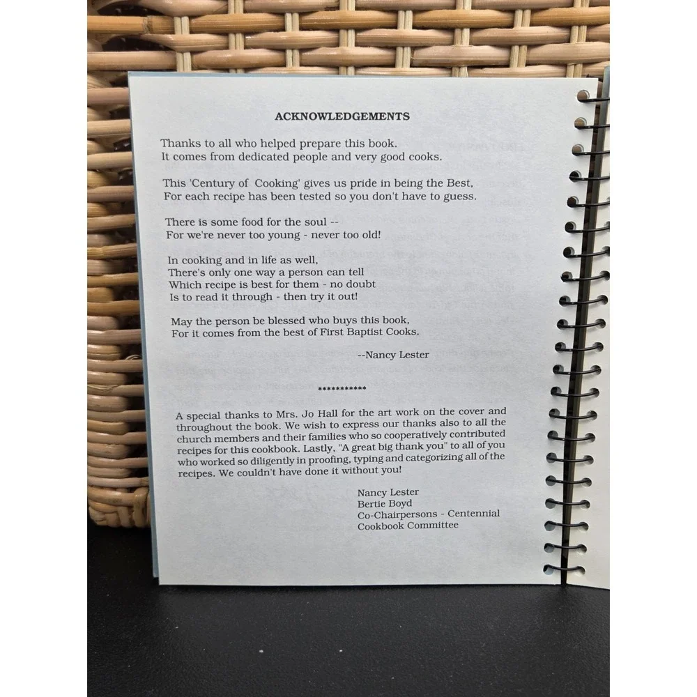 First Baptist Church Cookbook Cook Book Clover, South Carolina Recipe 1990